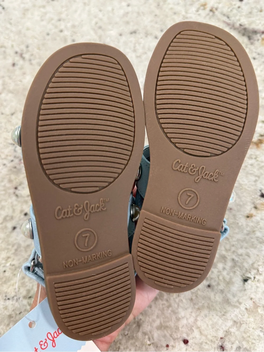 Cat & Jack Light Blue Pearl Accent Girls Sandals NWT
